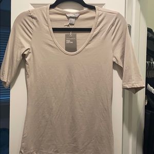 Beige 3/4 sleeve H&M top